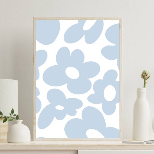 Blue Preppy Wall Art Pack of 6 digital Download Digital Etsy