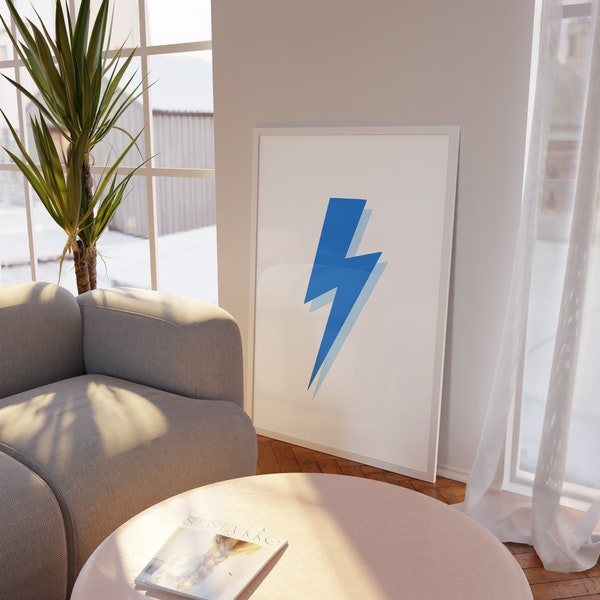 Blue preppy lightning bolt art (digital download), Y2K Aesthetic Trendy Pink Preppy,VSCO Girl,Aesthetic Wall Art, Preppy room decor