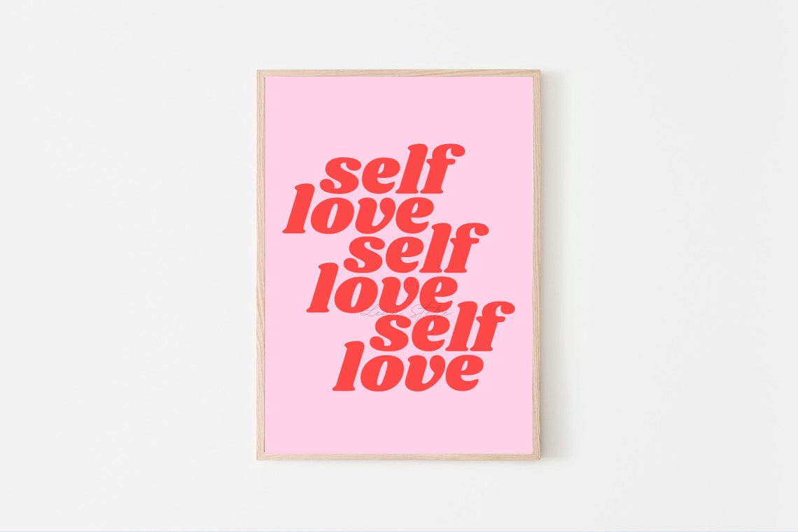 Selflove Digital Download Preppy wall art Poster print Etsy