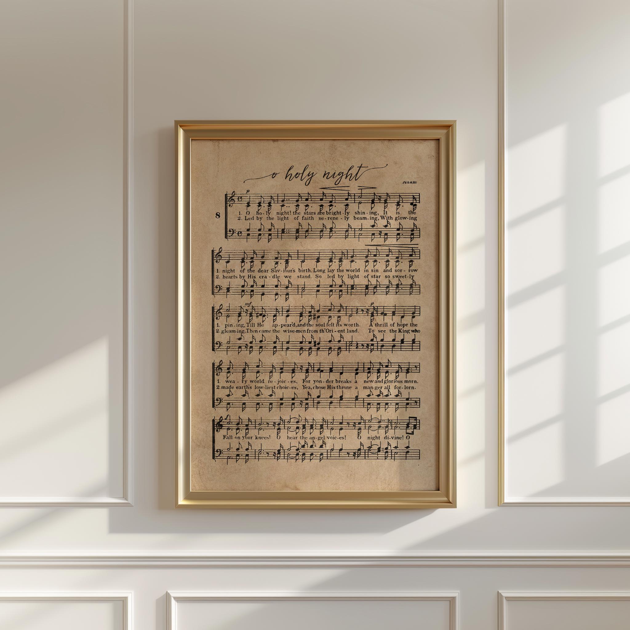 O Holy Night Print,christmas Hymn, Vintage Christmas Carol, Christmas