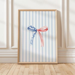 Coastal american flag wall art, Coastal granddaughter cowgirl print, Coastal Cowgirl Nantucket Summer Print, Red White And Blue Coastal Art