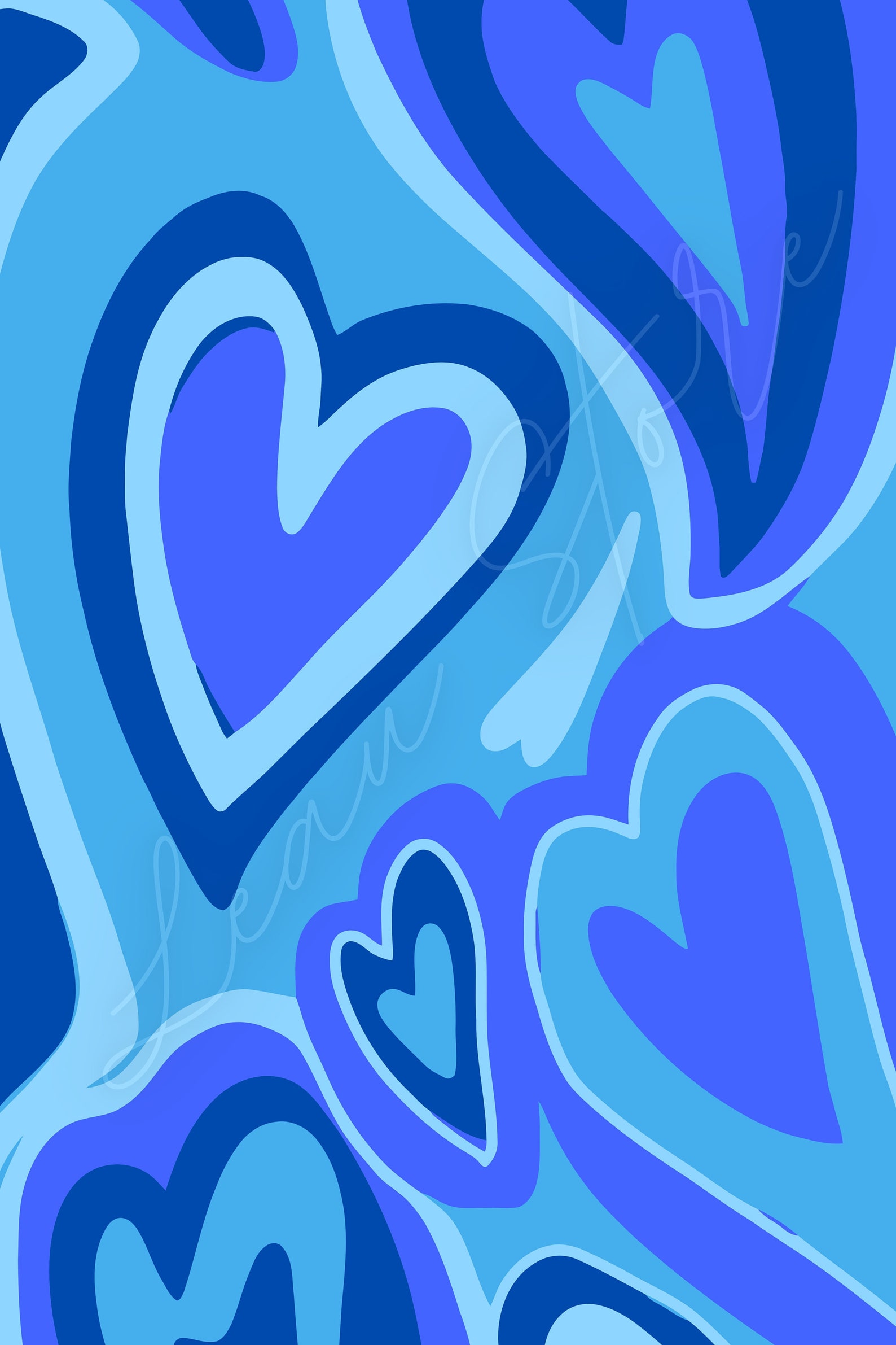 Blue preppy heart digital download Digital print Preppy | Etsy