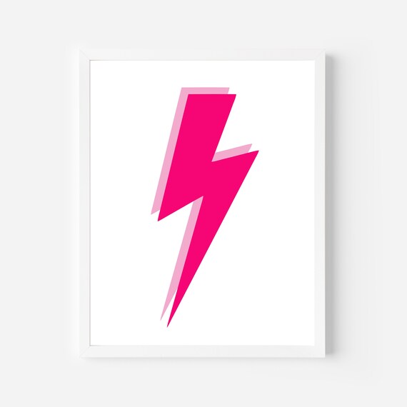 Pink Preppy Lightning Bolt Art digital Download Digital Etsy