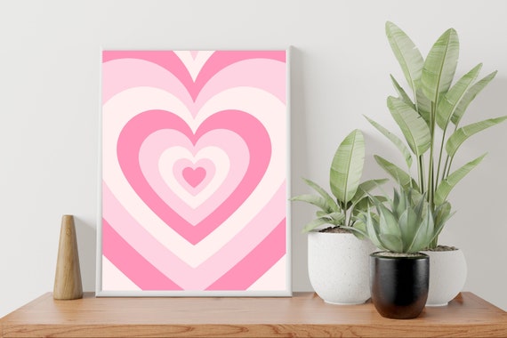 Hypnotic Pink Heart Art digital Download Digital Print | Etsy