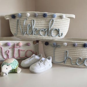 Korb Kinder personalisiert, Namenskorb für Babyparty, Kinderzimmer oder als Geschenkkorb