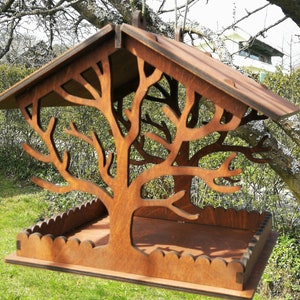 Wooden Bird Feeder - Handmade Birdhouse Outdoor - Eco-friendly Garden Decoration - Gardening Gift