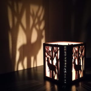Wooden candle holder - Christmas decoration - Candle lantern - Plywood box