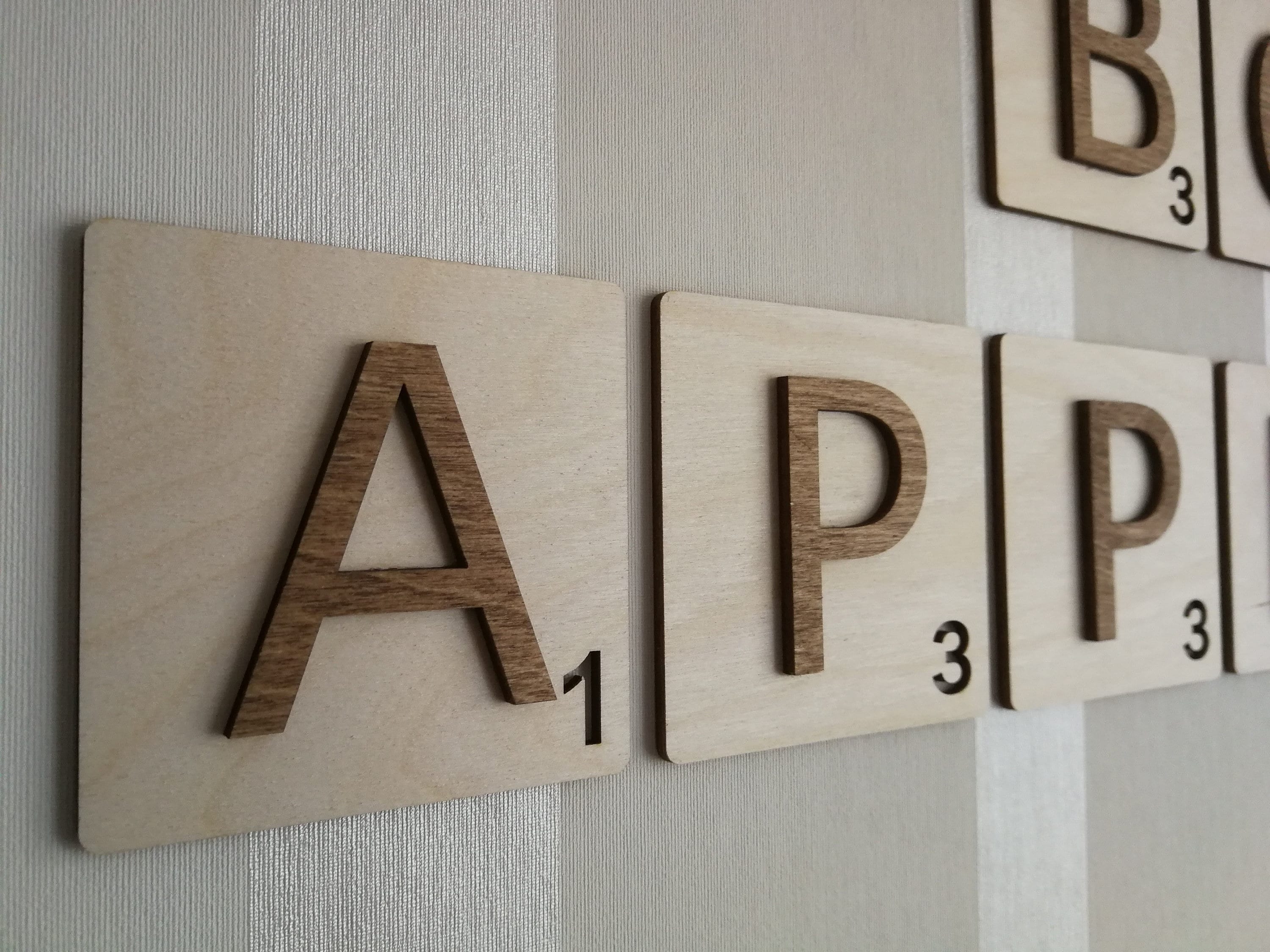 Scrabble Tiles - 3D Wooden Letters - Personalized Wall Decor - Custom Wall Art - Multiple Sizes