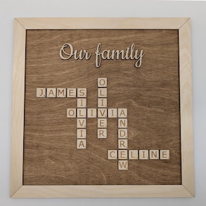 Scrabble Family Name Frame - Personalized Wall Decor - Custom Wall Art - Scrabble Letter Sign