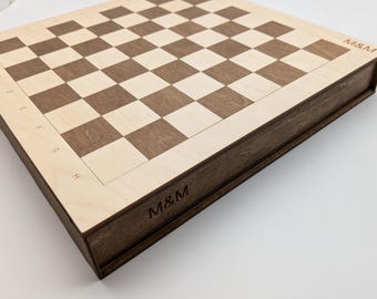 Personalized Chessboard - Wooden Chessboard  - Handmade Chessboard