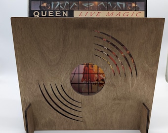 Vinyl Record Storage - Personalized Record Holder - Wooden Vinyl Display Stand - Music Lover Gift