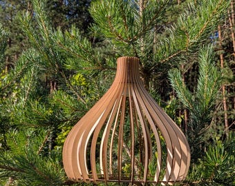 Wooden Pendant Lampshade - Wooden Ceiling Lampshade
