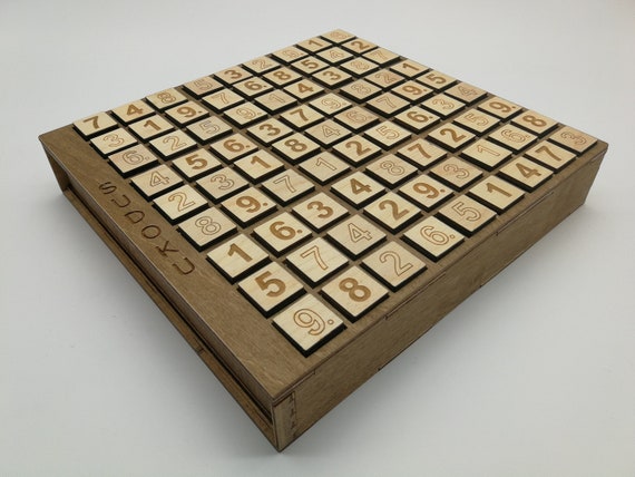  BOHS Wooden Sudoku Board Game with Drawer - with Book