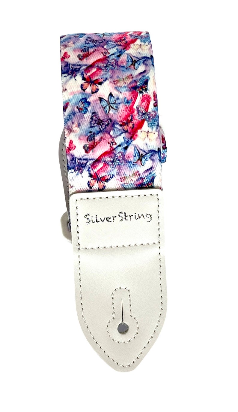 Silverstring Custom 2 Butterfly Bliss Guitar Strap. The perfect strap for any guitar. Easy adjustment, fits all sizes. image 5