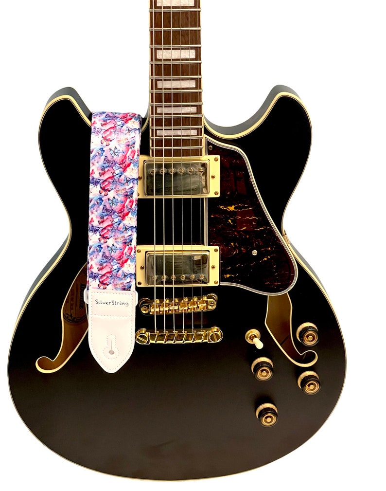 Silverstring Custom 2 Butterfly Bliss Guitar Strap. The perfect strap for any guitar. Easy adjustment, fits all sizes. image 8