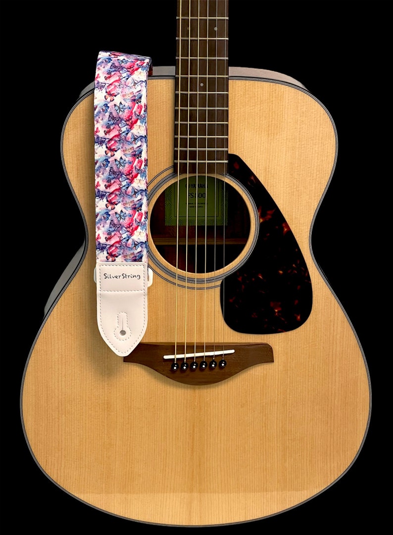 Silverstring Custom 2 Butterfly Bliss Guitar Strap. The perfect strap for any guitar. Easy adjustment, fits all sizes. image 10