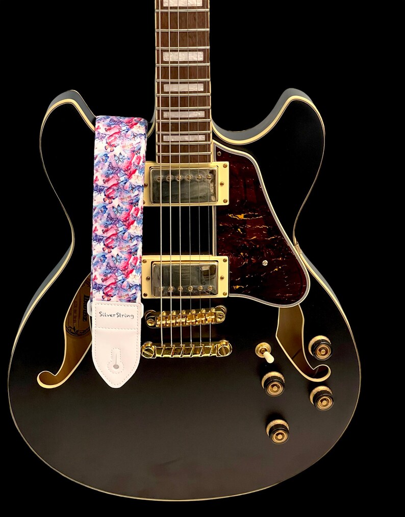 Silverstring Custom 2 Butterfly Bliss Guitar Strap. The perfect strap for any guitar. Easy adjustment, fits all sizes. image 9