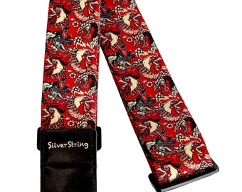 Silverstring Custom 2” Rooster Snake Guitar Strap. The perfect strap for any guitar. Easy adjustment, fits all sizes.