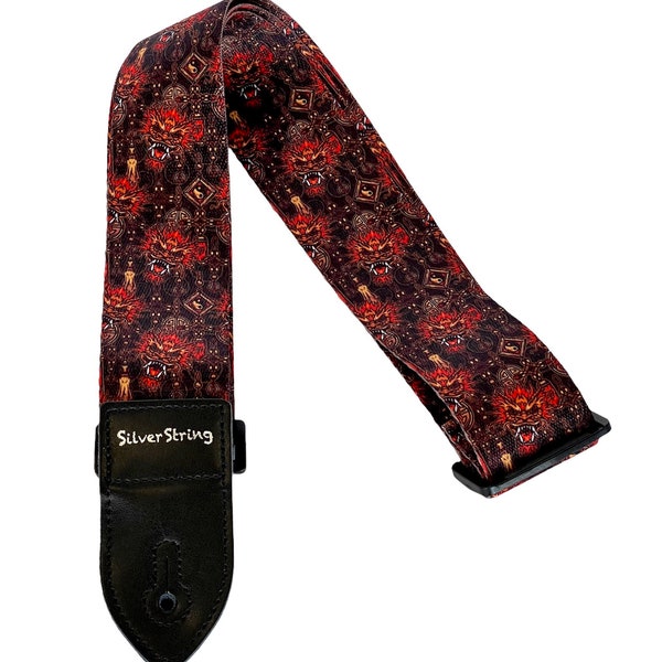 Silverstring Custom 2” Art of the Dragon Guitar Strap. The perfect strap for any guitar. Easy adjustment, fits all sizes.