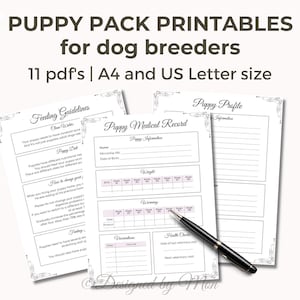 Puppy pack printables for dog breeding - puppy kit | puppy packs | dog breeder pack | breeder bundle | breeder charts | puppy record