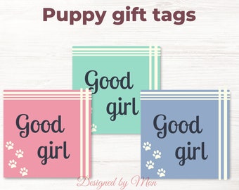 Printable puppy gift tags - dog birthday tags, homemade dog treats tags, puppy present tags