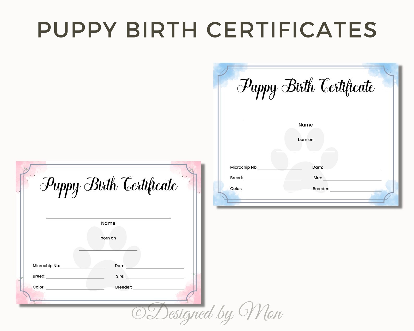 Puppy Pack Printables for Dog Breeding Puppy Kit Puppy - Etsy