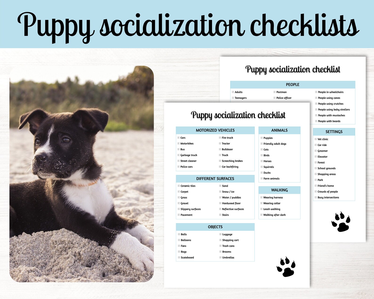 Puppy Socialization Checklist New Puppy Owner Pet Parent | Etsy