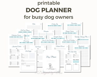 Planificador de cuidados para perros para dueños de perros: planificador para perros, carpeta para perros, organizador para perros, diario para perros, planificador para mascotas, planificador de cuidados para mascotas