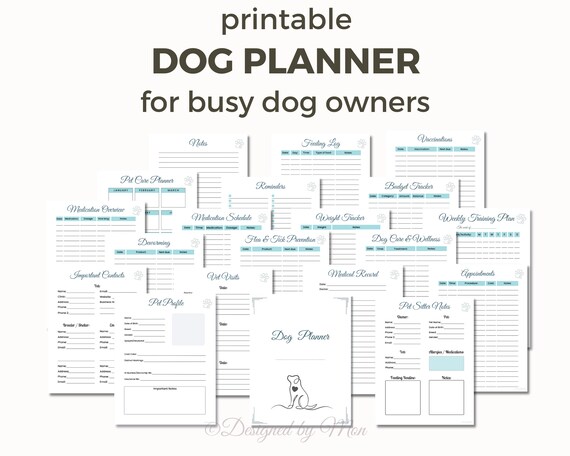 Dog care planner for dog owners - dog planner | dog binder | dog organizer | dog journal | pet planner | pet care planner