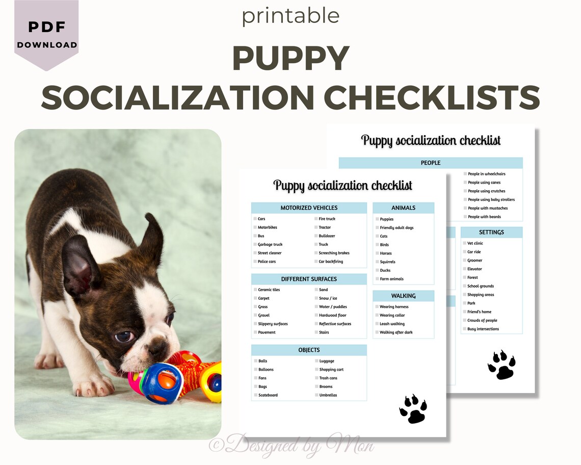 Puppy Socialization Checklist New Puppy Owner, Pet Parent Essentials ...