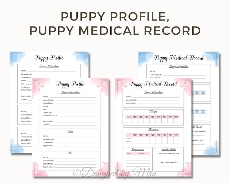 Puppy Pack Printables for Dog Breeding Puppy Kit Puppy - Etsy