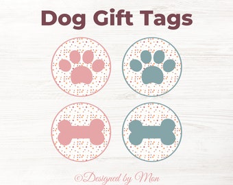 Printable dog gift tags - puppy treats tag, puppy birthday tags, homemade dog treats tags