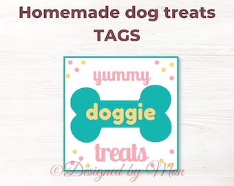 Printable tags for homemade dog treats - puppy treats tags, puppy gift tags, gift tags for new puppy owner