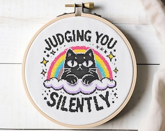 Silently Judging You Cross Stitch Pattern
