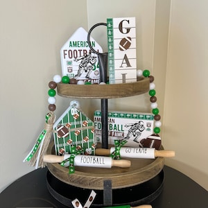 Football Themed set - Football Decor - Tier tray decor - Bundle - 5 Piece set