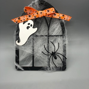 Halloween Tiered Tray Decor -  Halloween window - Spooky Window - Mini Window
