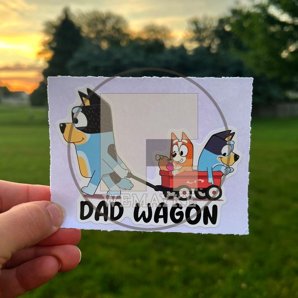 Dog Family - Dad Wagon Sticker Decal 1-7 Kids Option