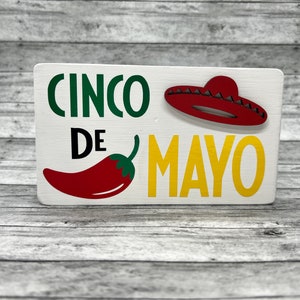 Cinco De Mayo Decor - Tiered tray decor - Cinco De Mayo sign