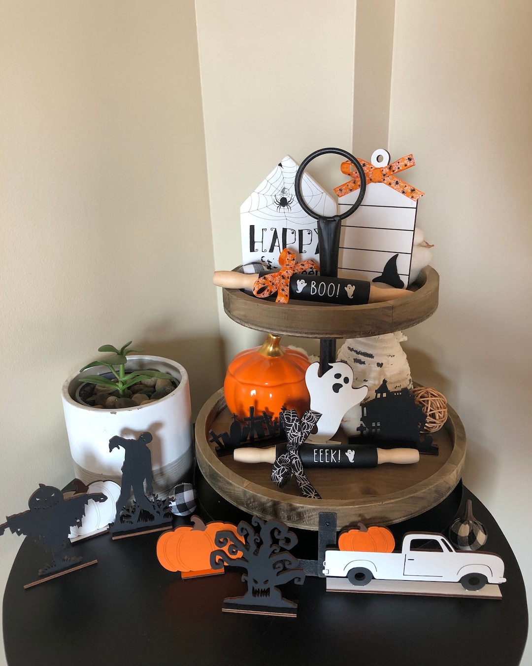Halloween Tiered Tray Decor - Halloween Decor - Mini Decor - Etsy
