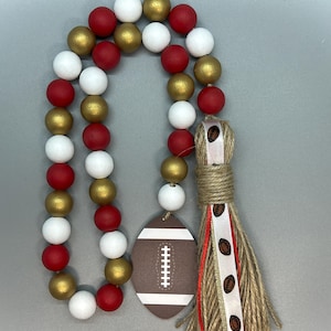 Football beaded garland - Football Decor - Multiple color options - Tier tray decor - Beaded garland 30&quot;