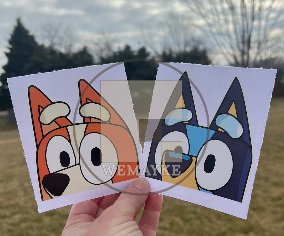 Dog Peekers/ Blue Dog / The Whole Gang/ 10 Options / Waterproof Vinyl Sticker Decal/ Up Cl