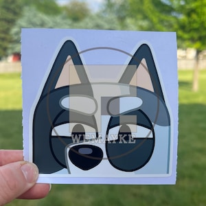 Dog Peekers/ Blue Dog / The Whole Gang/ 10 Options / Waterproof Vinyl Sticker Decal/ Up Close