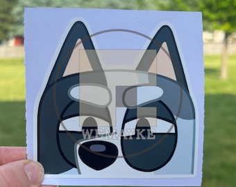 Dog Peekers/ Blue Dog / The Whole Gang/ 10 Options / Waterproof Vinyl Sticker Decal/ Up Close