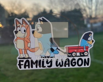 Dog Family - Mom wagon  Waterproof Vinyl Sticker Deca