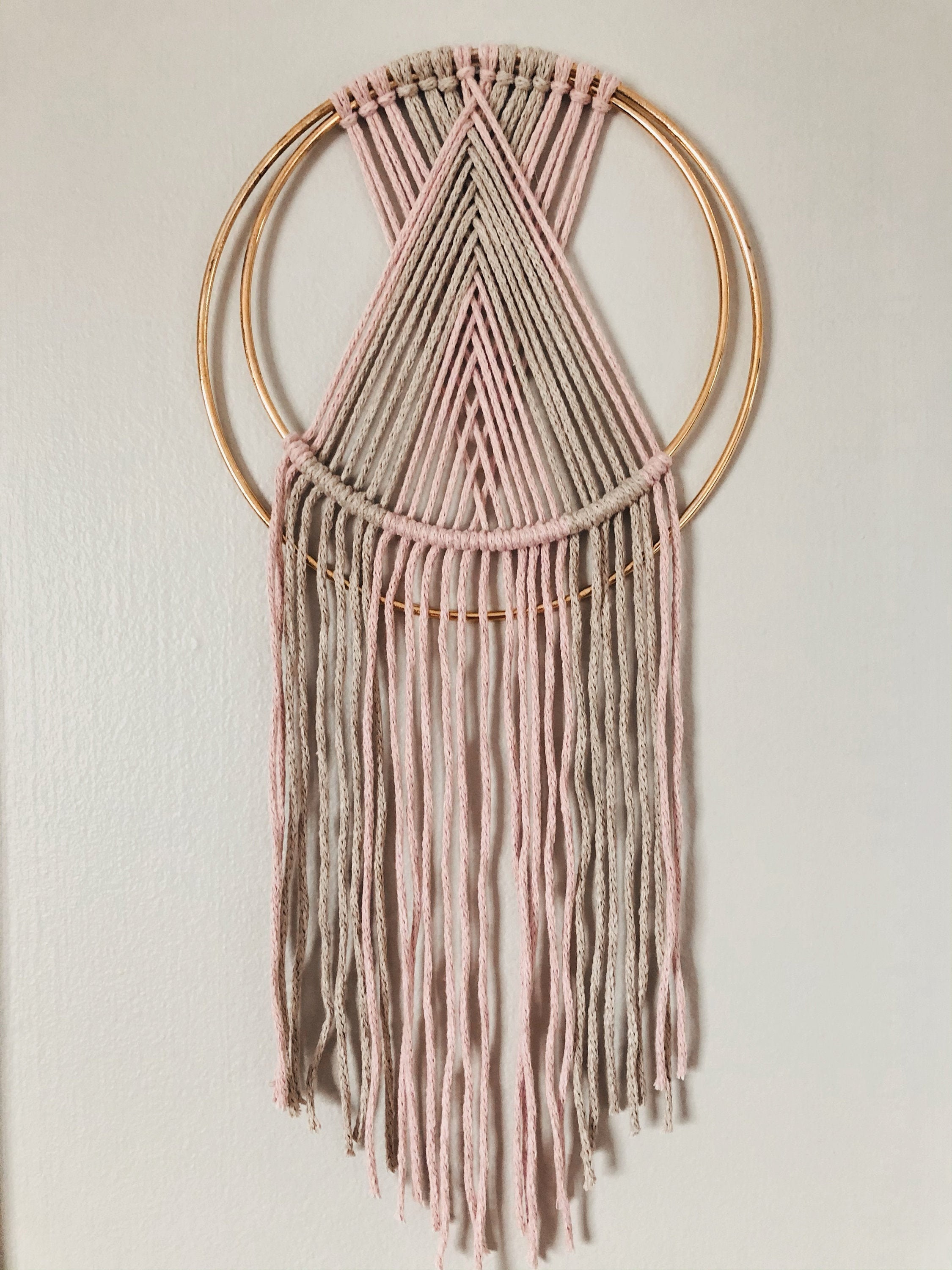 Double Hoop Macrame Wall Hanging Etsy