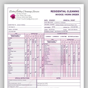 Designer Residential Cleaning Invoice Template in Wine and Lavender. Elegant, Fashionable, High-class! https://youtu.be/IQkab2i3PHI?t=6