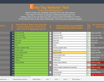 Etsy Title & Tag Tool, Etsy Shop SEO, Boost Sales, Get Organized, Improve Search Results, Increase Shop Views, Best Listing Tags and Titles