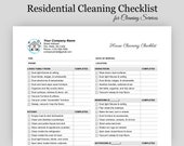 Cleaning Checklist for Cleaning Service, Pro Residential House Cleaning Template with Logo, Editable Google Docs or Microsoft WORD Template