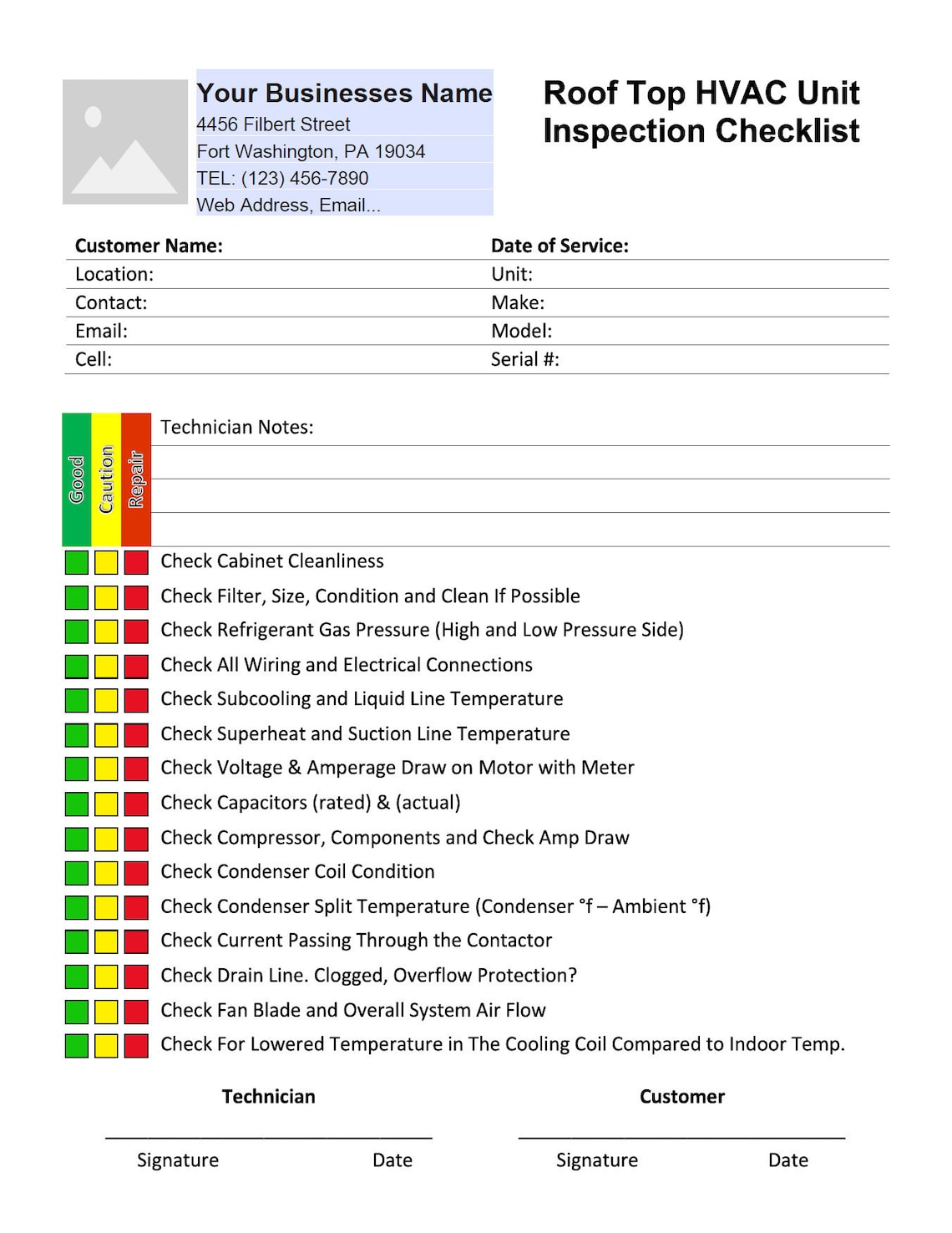 Ahu Maintenance Checklist