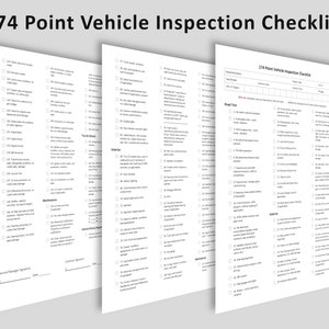 174 Point Vehicle Inspection Checklist | WORD Multi-Point Vehicle Inspection Checklist | Printable PDF Vehicle Inspection Worksheet